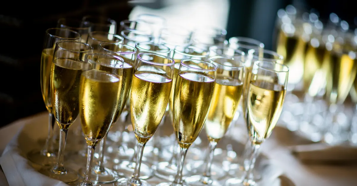 Several champagne flutes